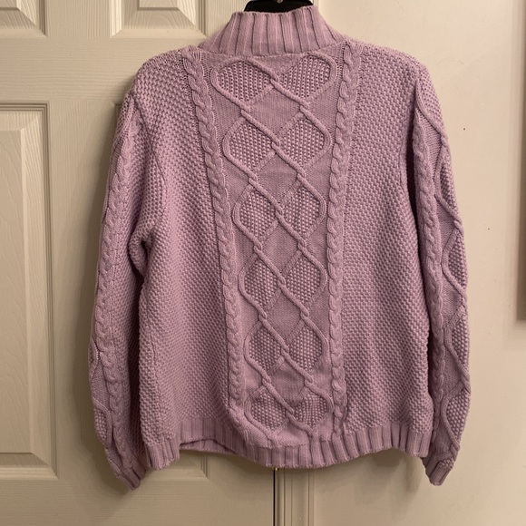 Chaus zip down lavender sweater - Picture 3 of 6